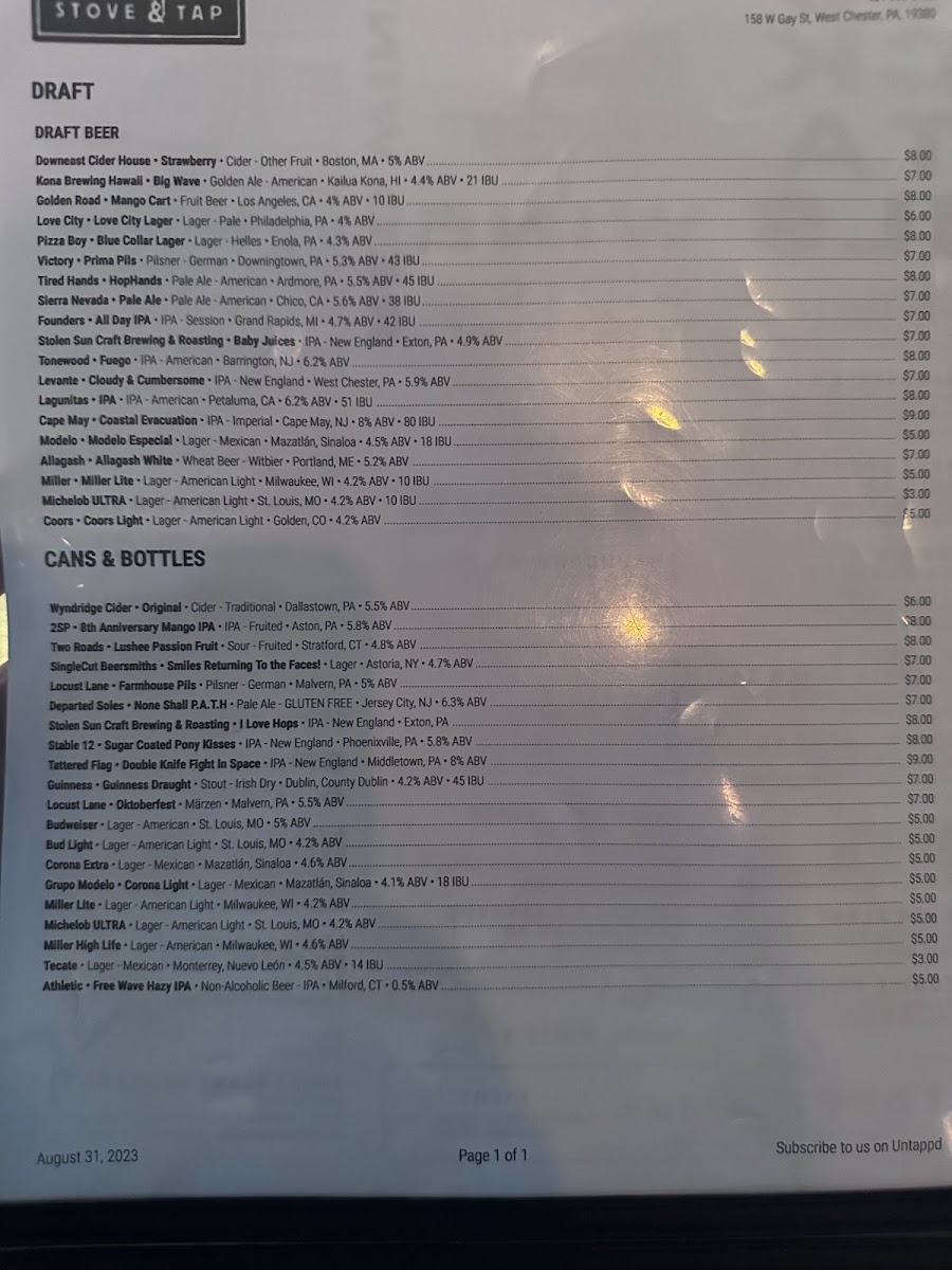 Menu Stove & Tap West Chester-10