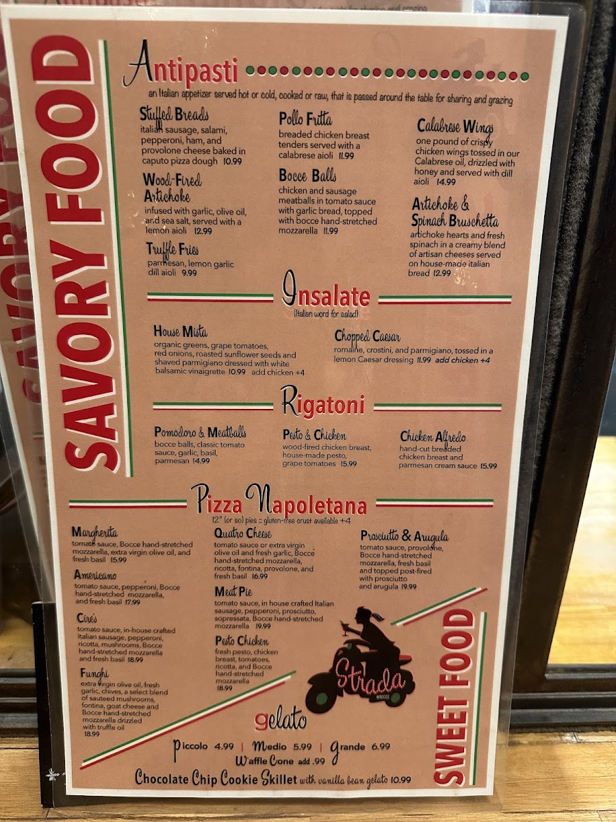 Menu Strada @ Bocce-1