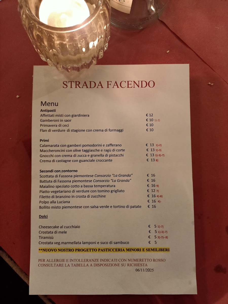 Menu Strada Facendo A Padova - Ristorante Etico - Cibo, Arte E Incontri-1