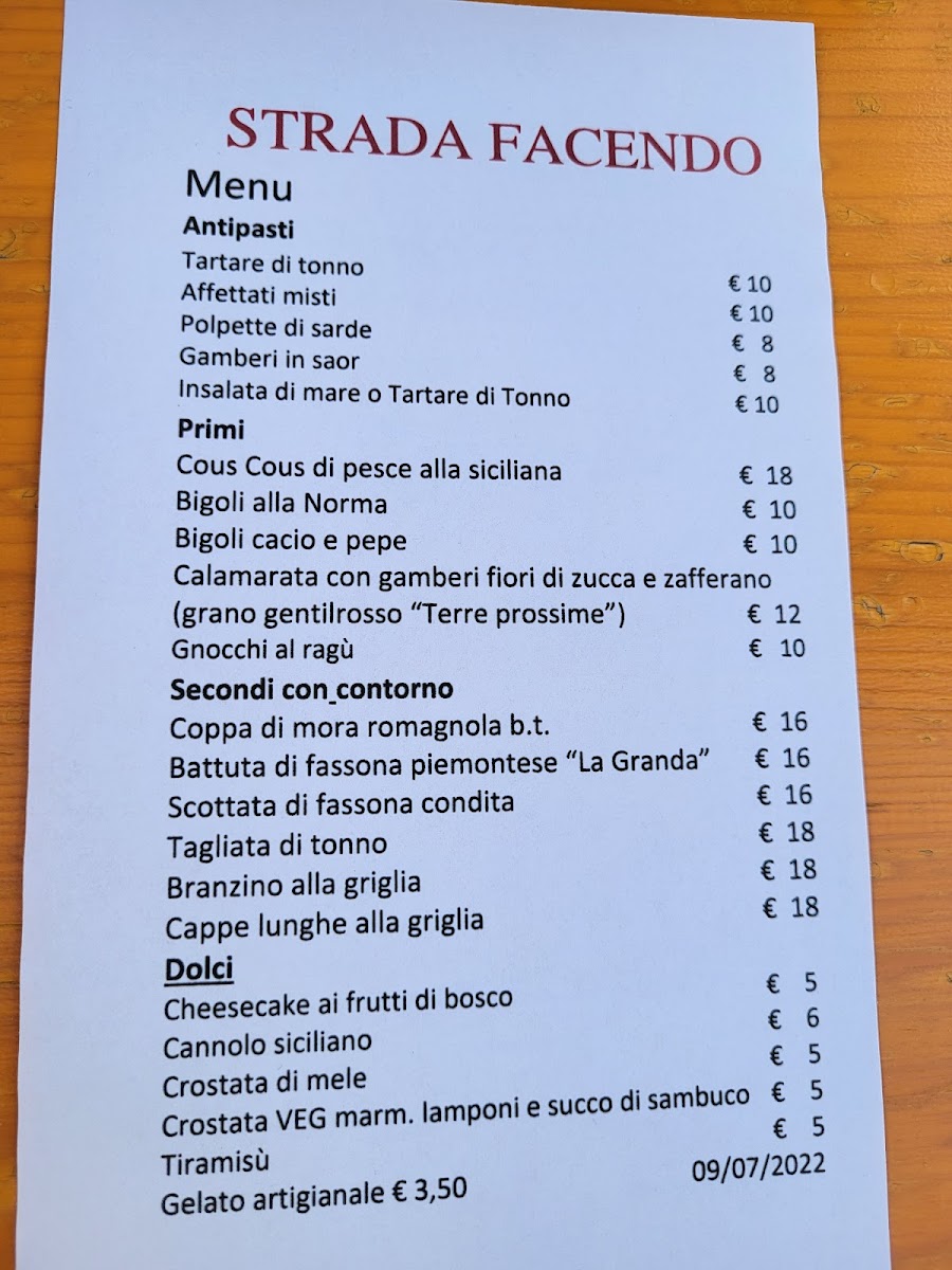 Menu Strada Facendo A Padova - Ristorante Etico - Cibo, Arte E Incontri-2