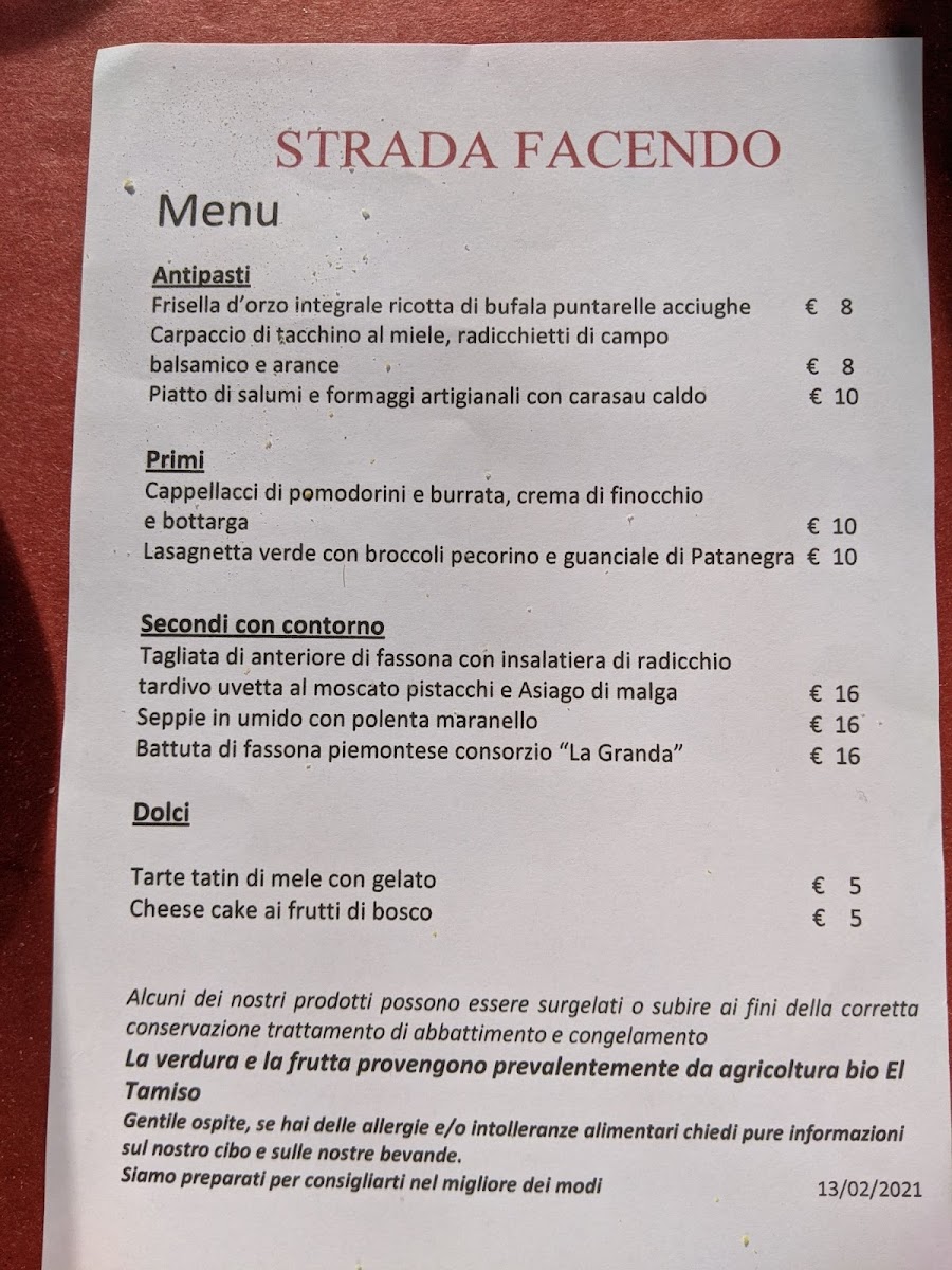 Menu Strada Facendo A Padova - Ristorante Etico - Cibo, Arte E Incontri-3