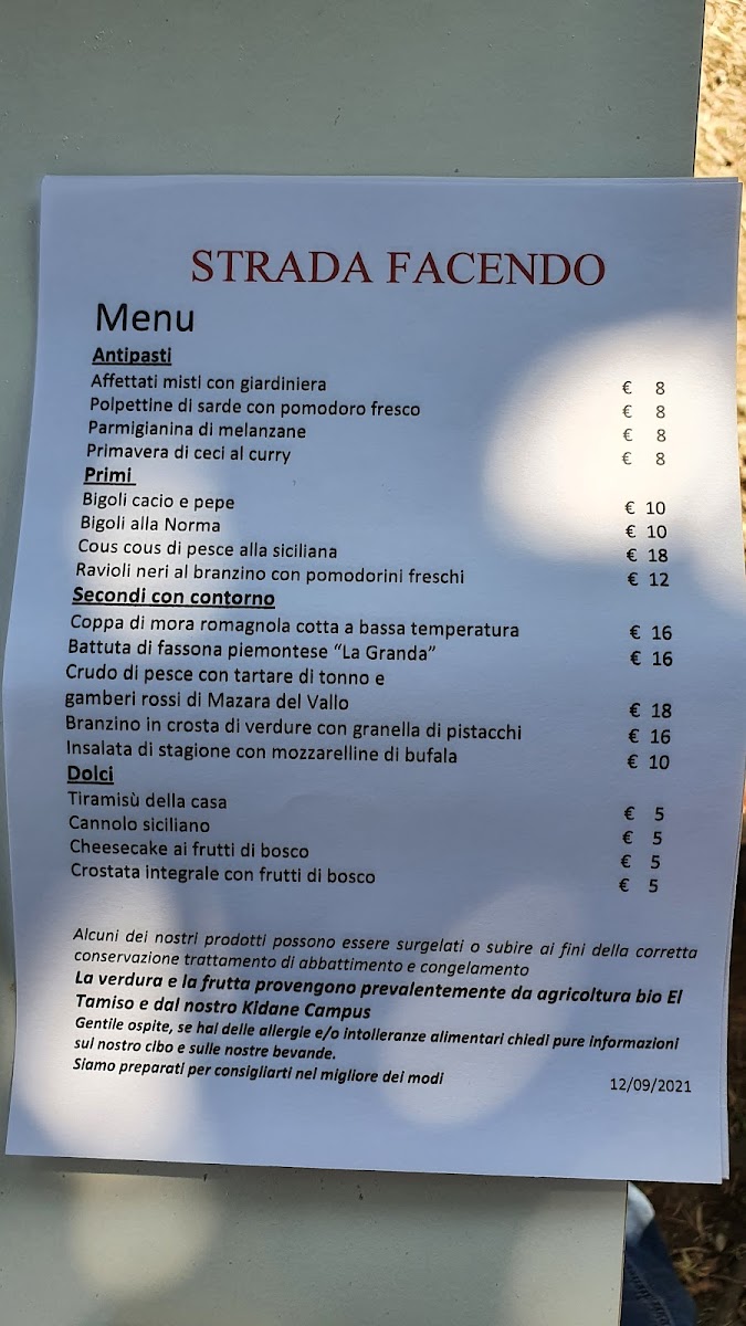 Menu Strada Facendo A Padova - Ristorante Etico - Cibo, Arte E Incontri-5