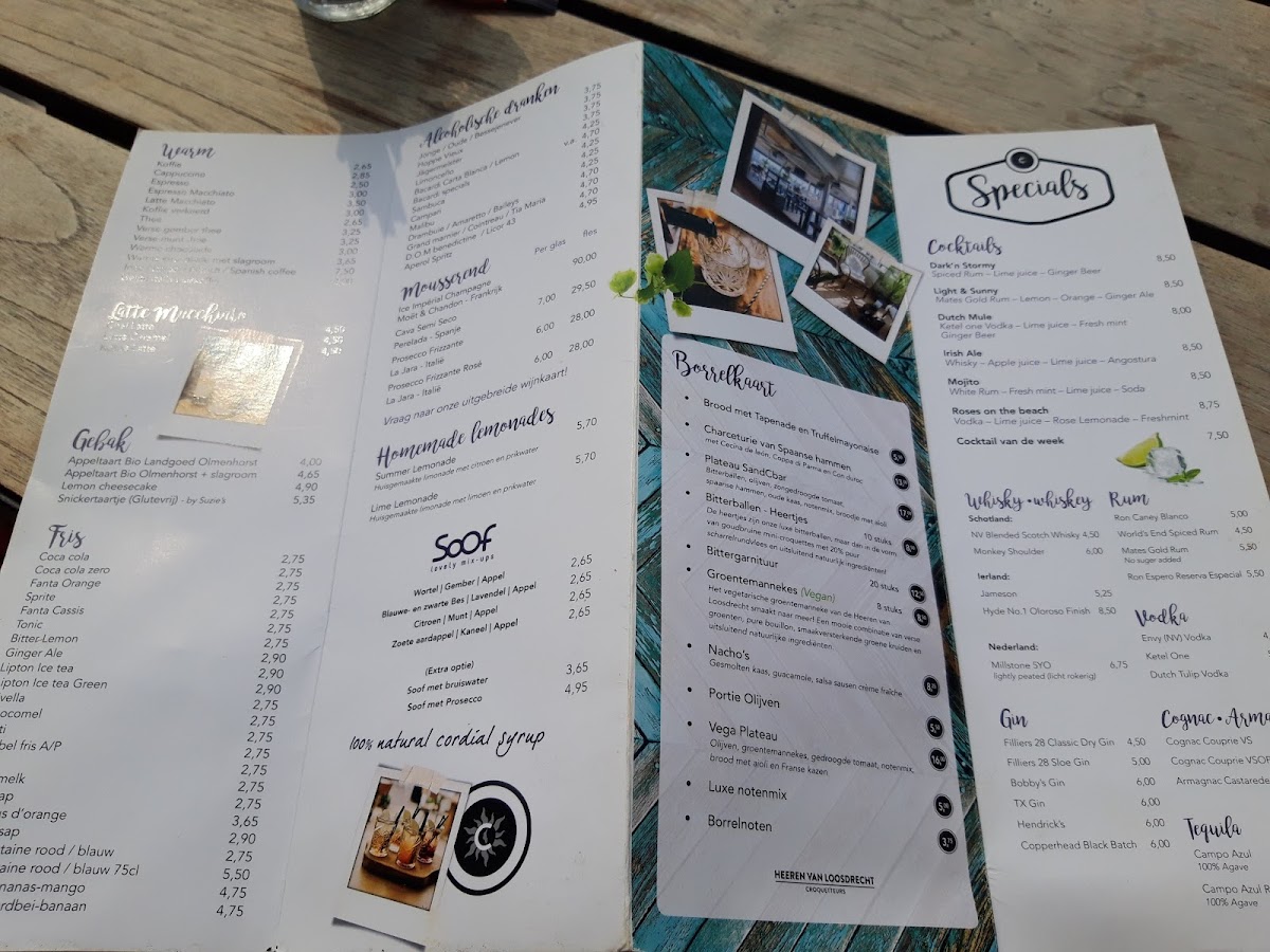 Menu Strandpaviljoen Sandcbar-1