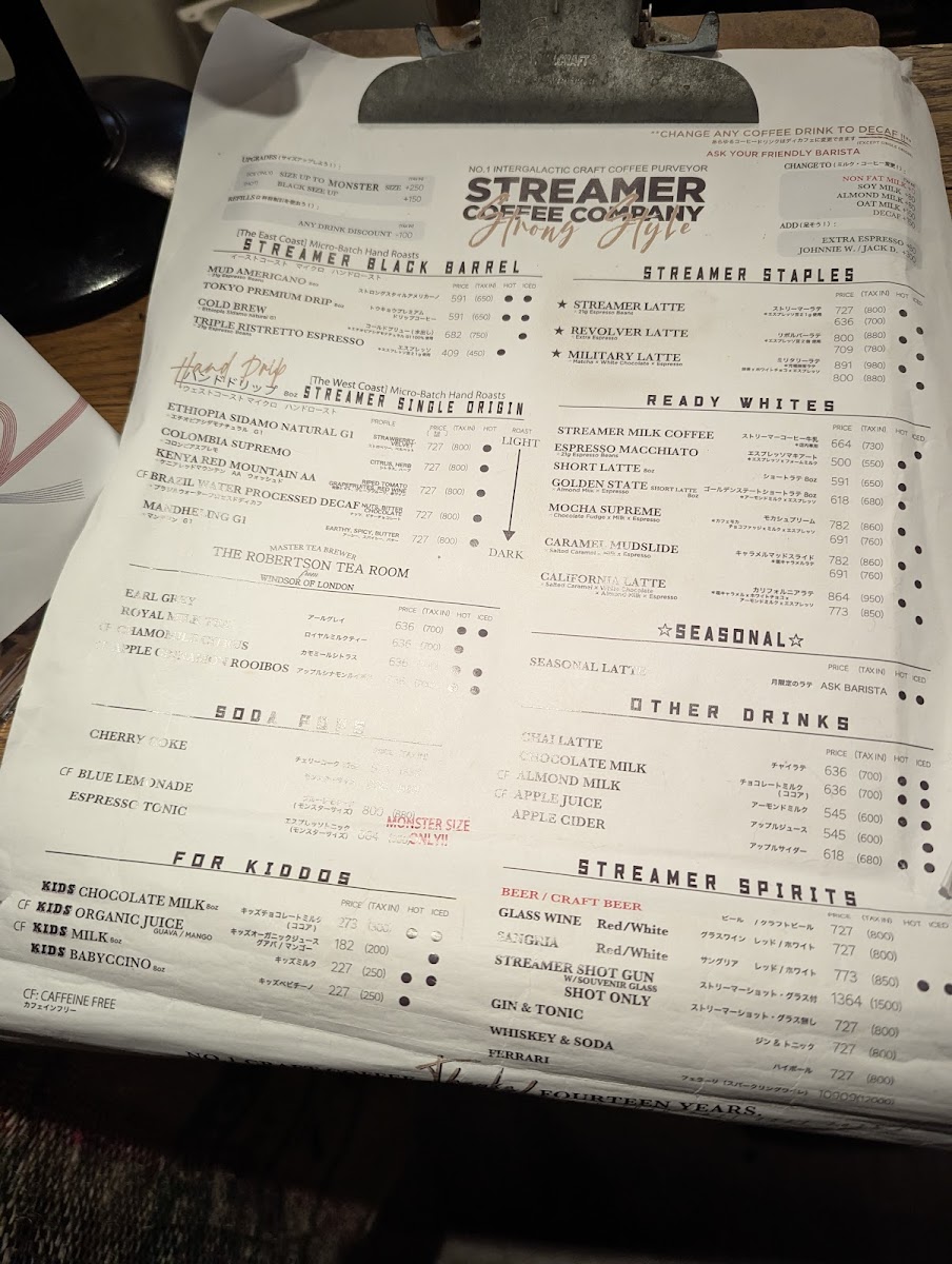 Menu Streamer Coffee Company Shibuya-5