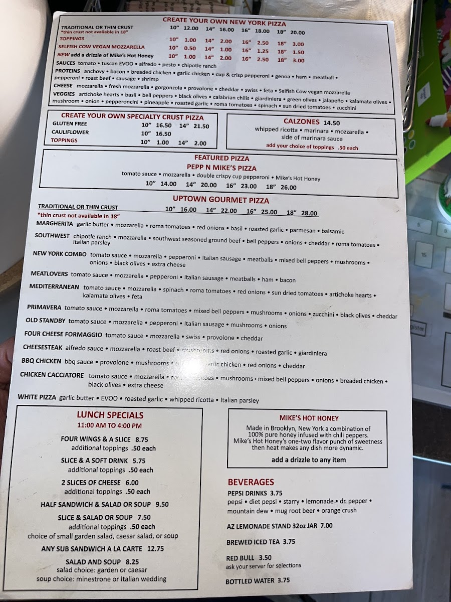 Menu Streets Of New York-2