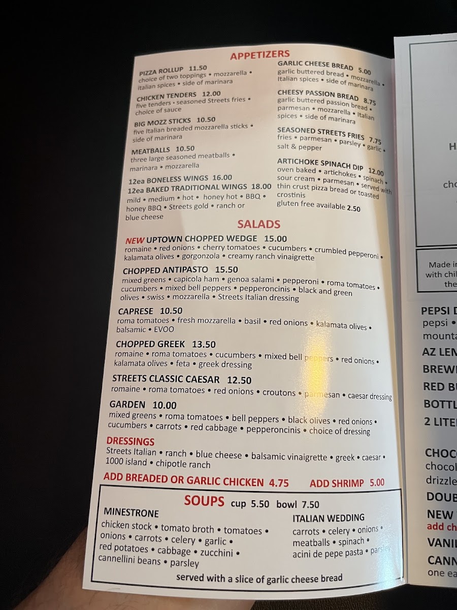 Menu Streets Of New York-4