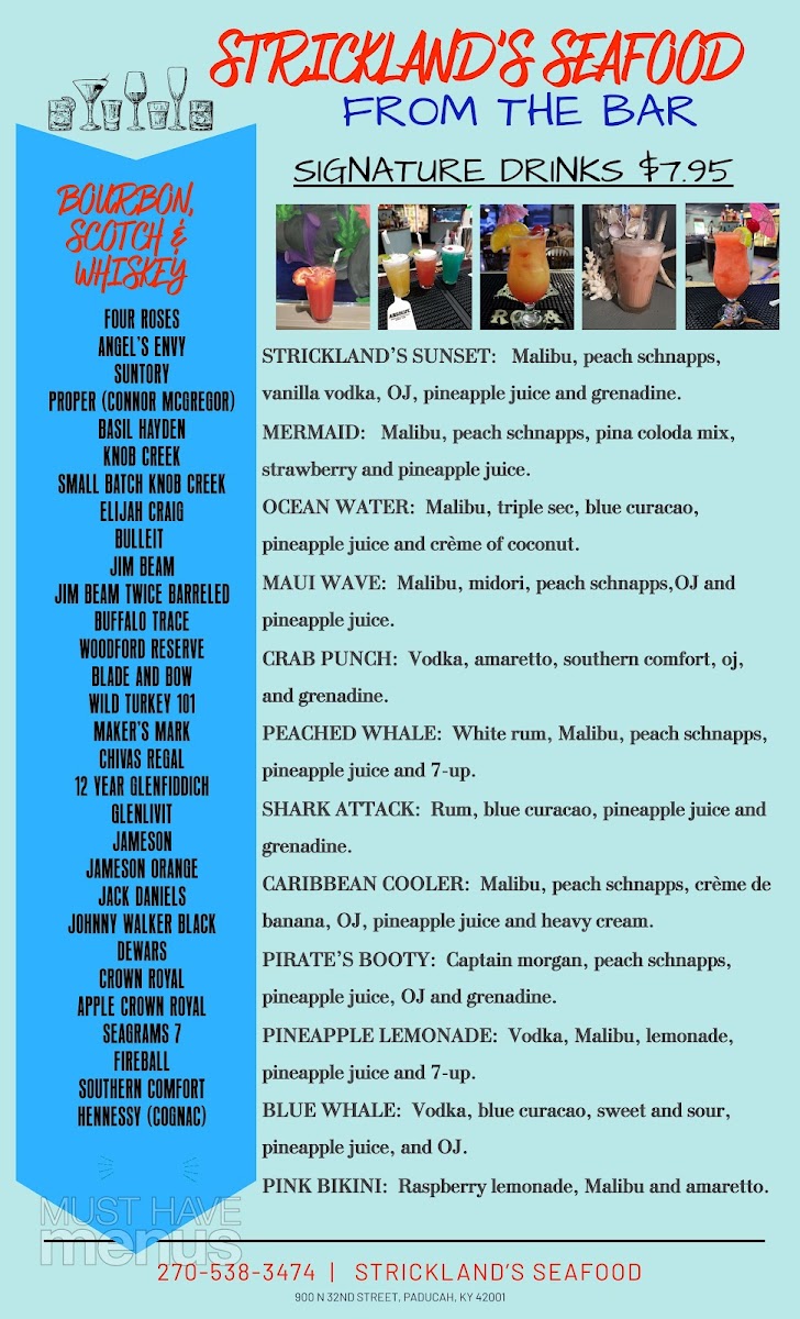 Menu Strickland's Seafood Restaurant-6