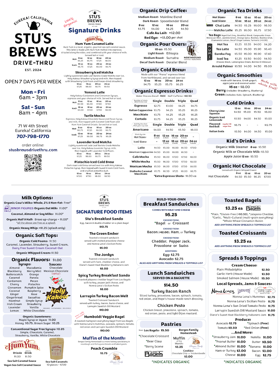 Menu Stu's Brews Drive-Thru-1