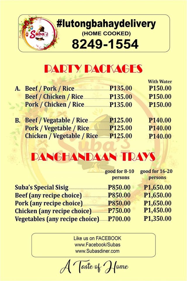 Menu Suba's-1