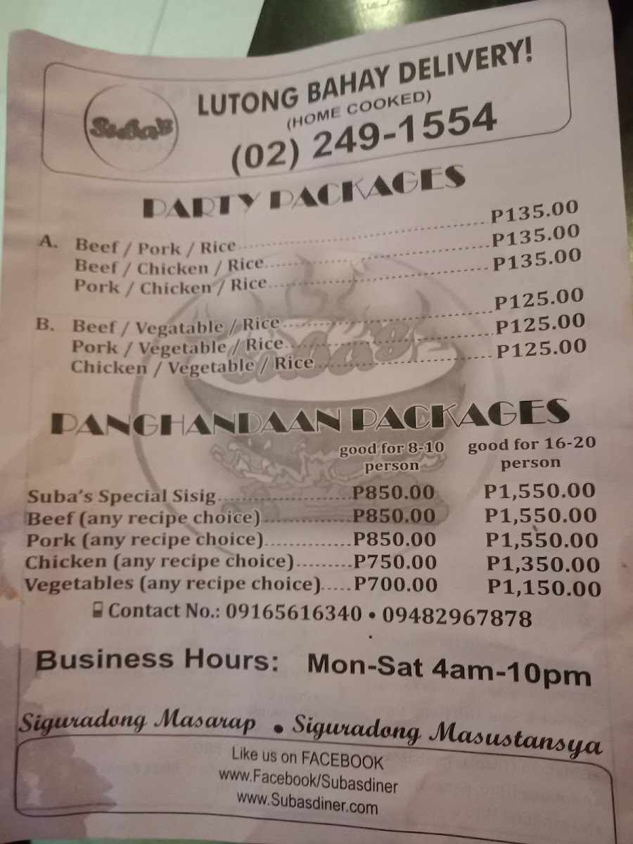 Menu Suba's-5