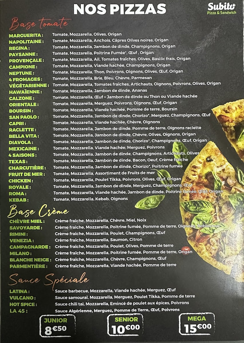Menu Subito Pizza Et Sandwich-2