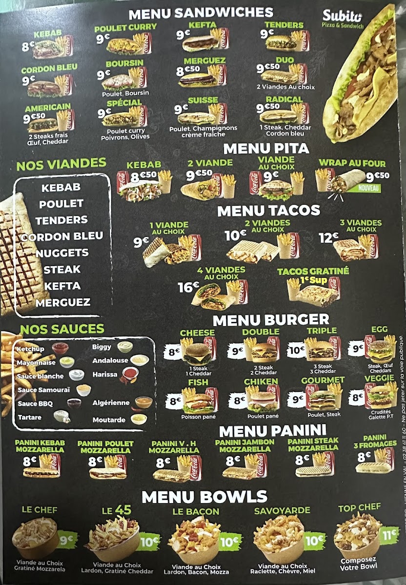 Menu Subito Pizza Et Sandwich-3