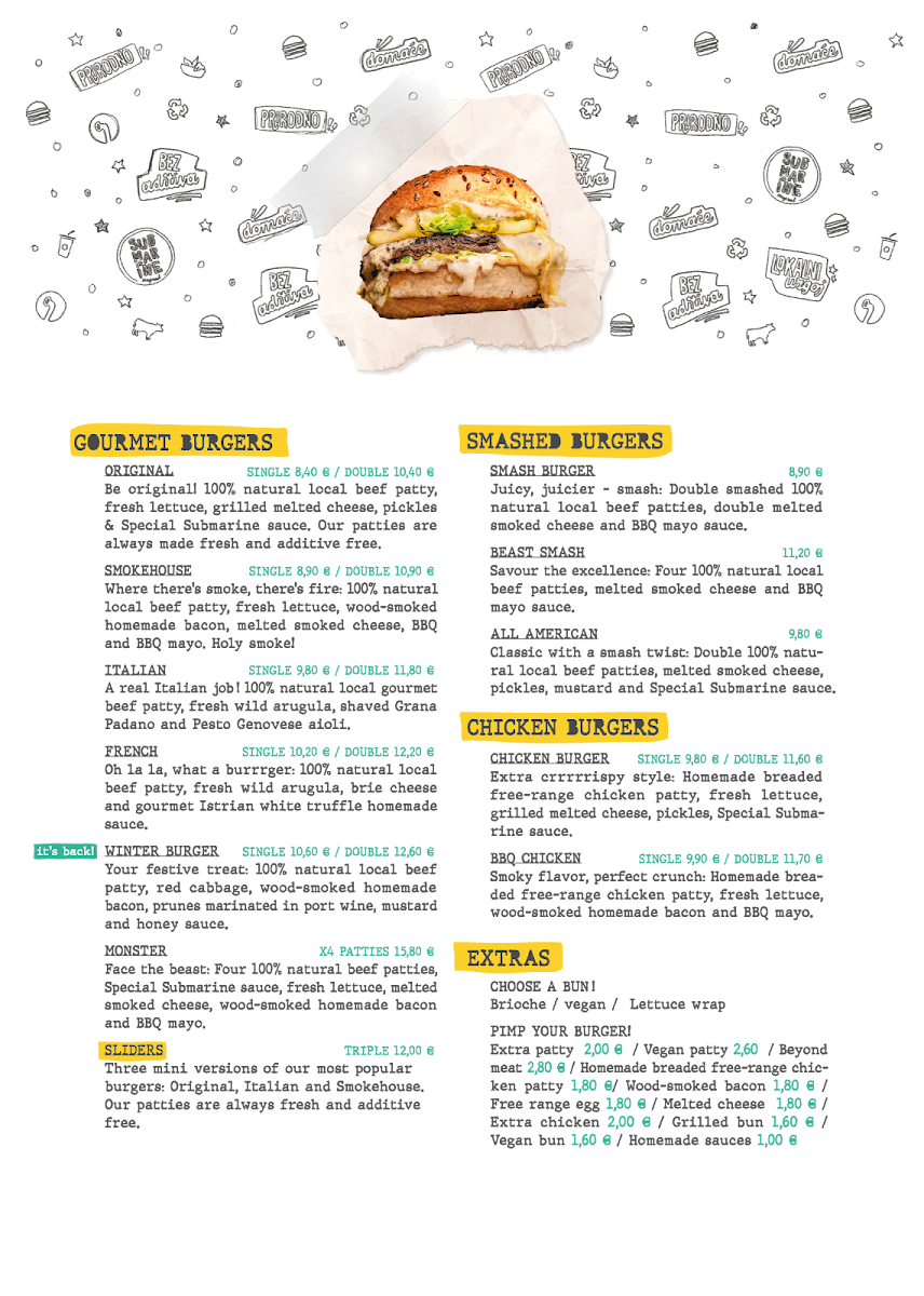 Menu Submarine Burger Zadar-4