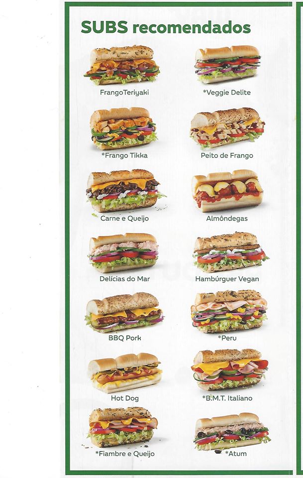 Menu Subway - Angra Do Heroísmo-2