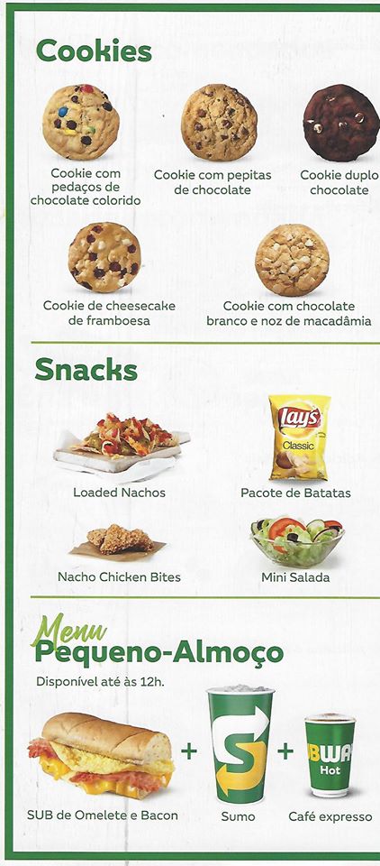 Menu Subway - Angra Do Heroísmo-3