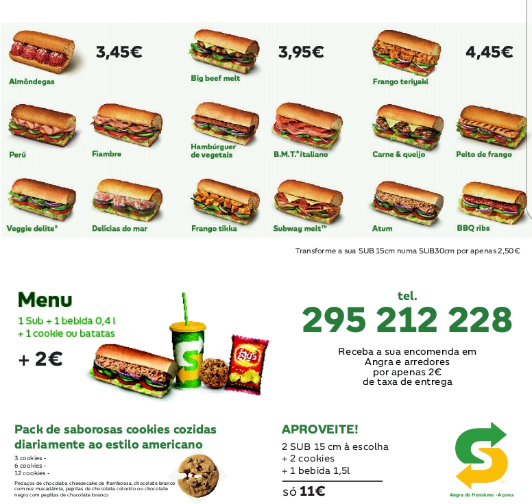 Menu Subway - Angra Do Heroísmo-5