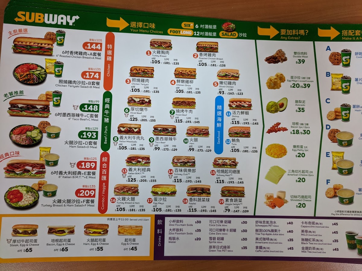 Menu Subway/ncku Branch-3