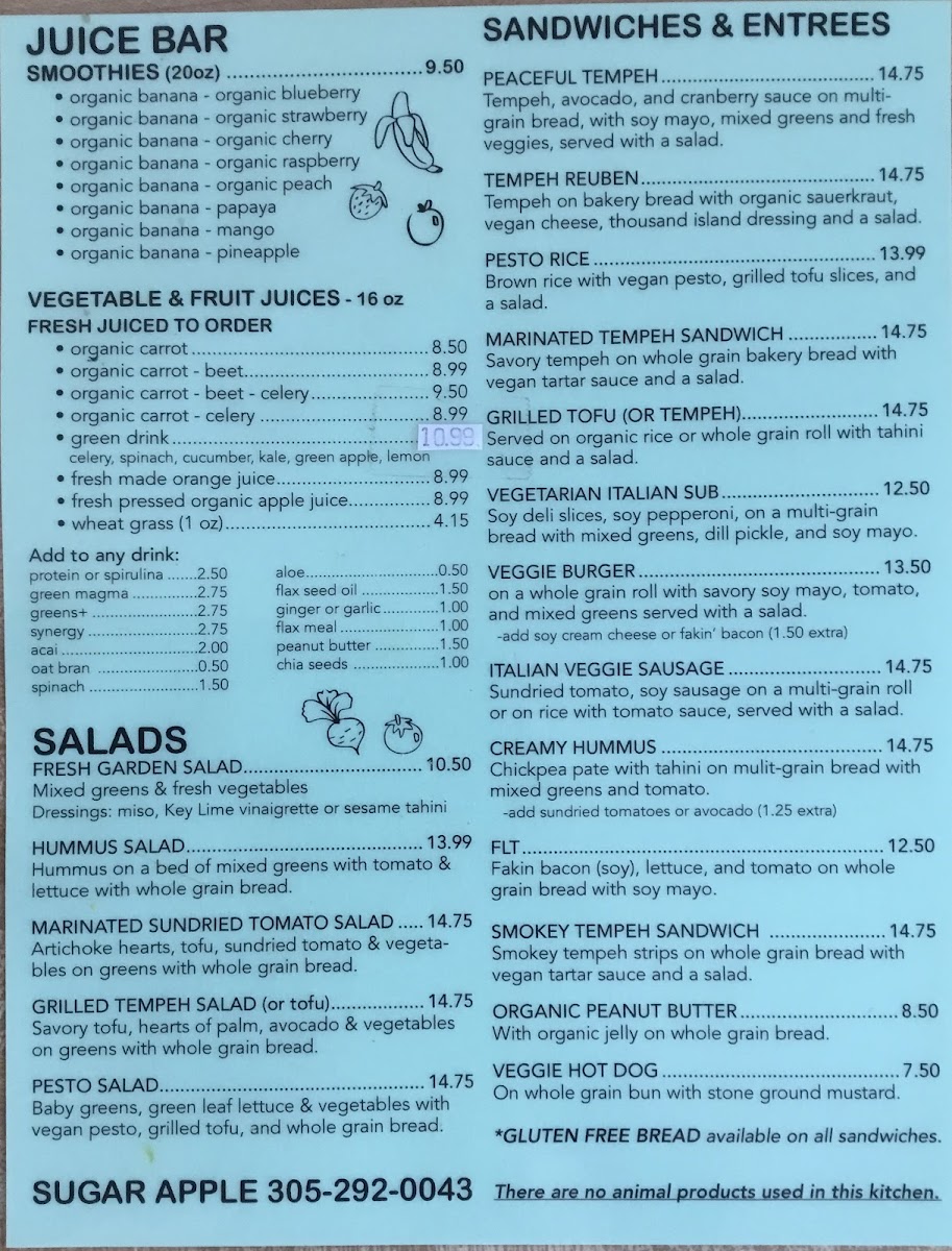Menu Sugar Apple Organic Cafe & Market-1
