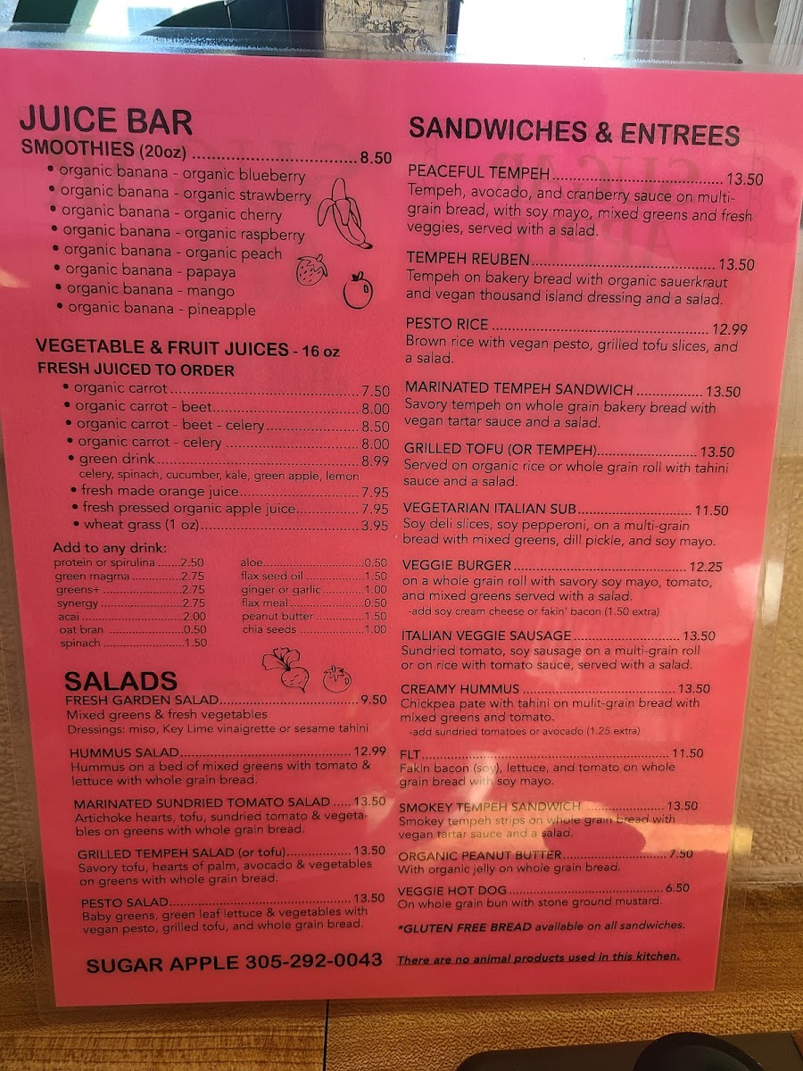 Menu Sugar Apple Organic Cafe & Market-2