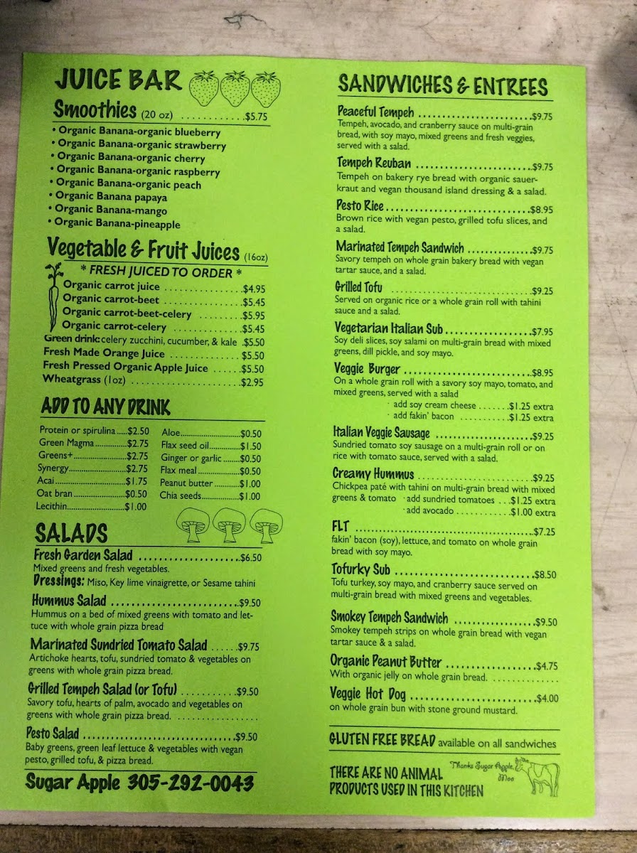 Menu Sugar Apple Organic Cafe & Market-8