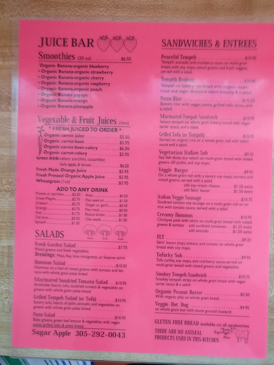 Menu Sugar Apple Organic Cafe & Market-9