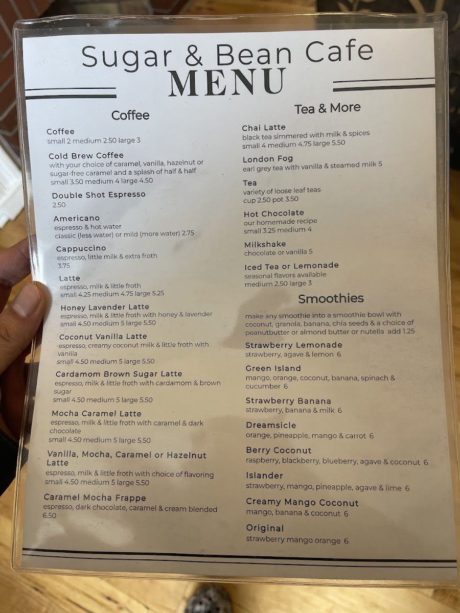 Menu Sugar & Bean Cafe-1