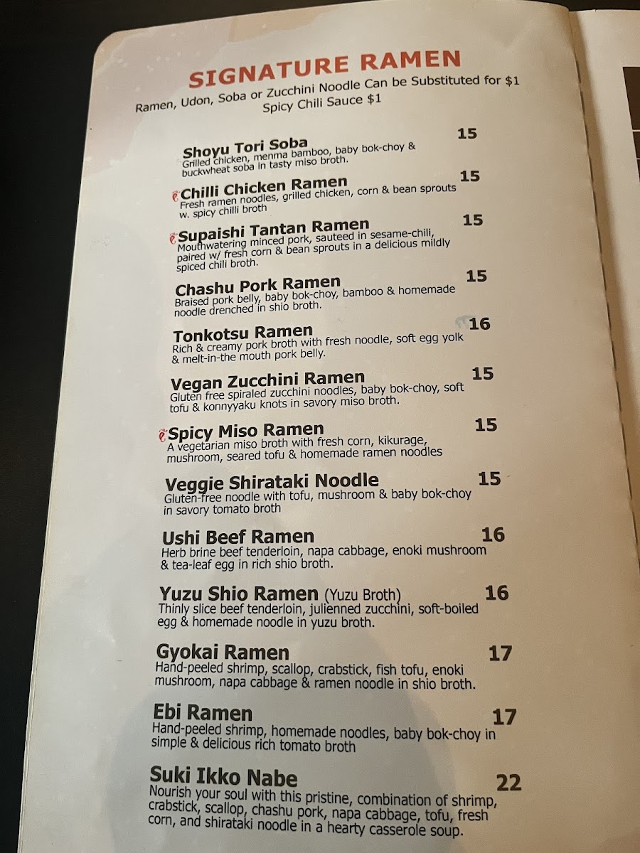 Menu Suki: Japanese Hibachi, Ramen Noodles, And Tea House-2