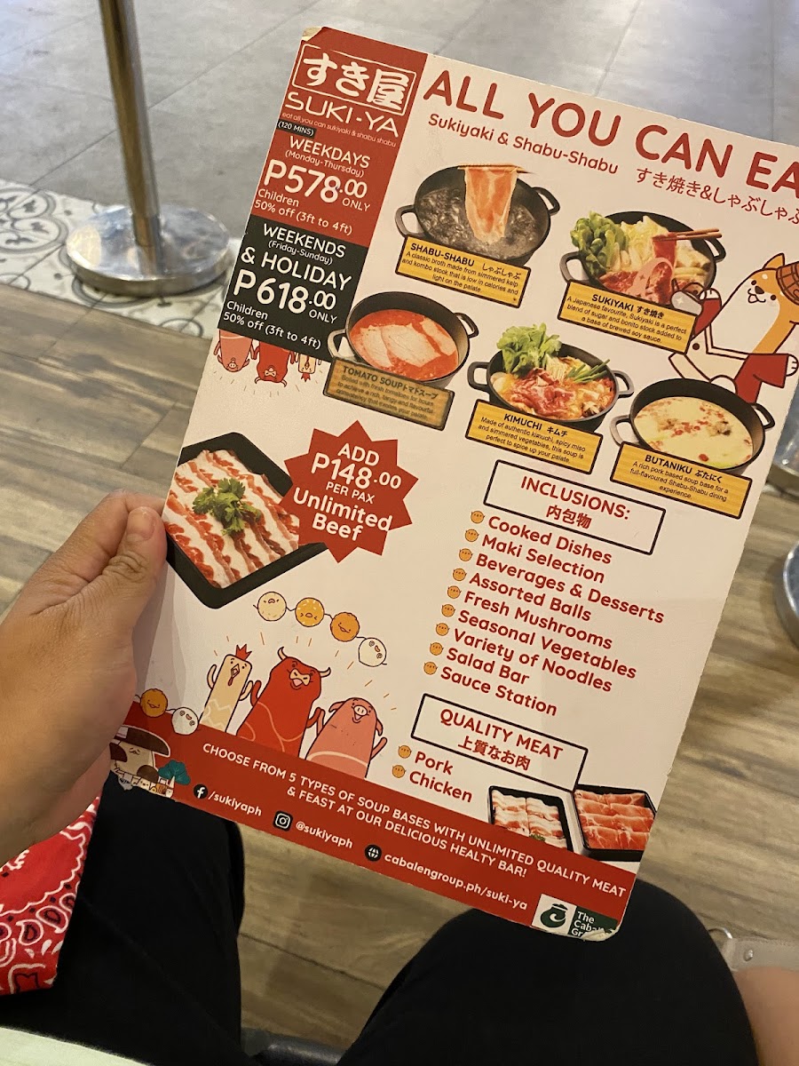 Menu Suki-Ya - Ayala Malls Manila Bay-3