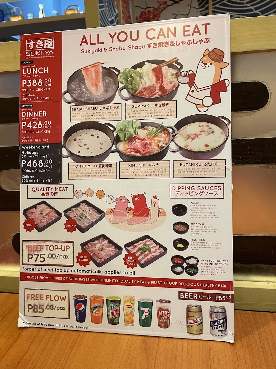 Menu Suki-Ya - Ayala Malls Manila Bay-8