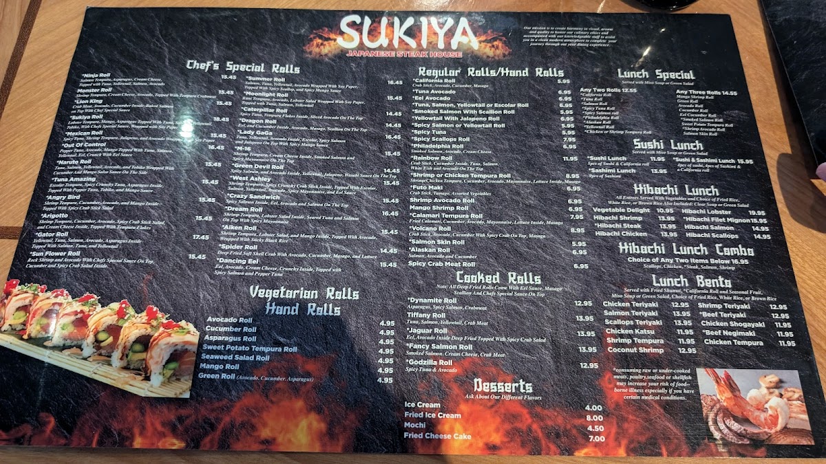 Menu Sukiya Japanese Steak House-1