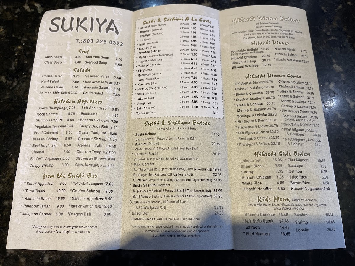 Menu Sukiya Japanese Steak House-2