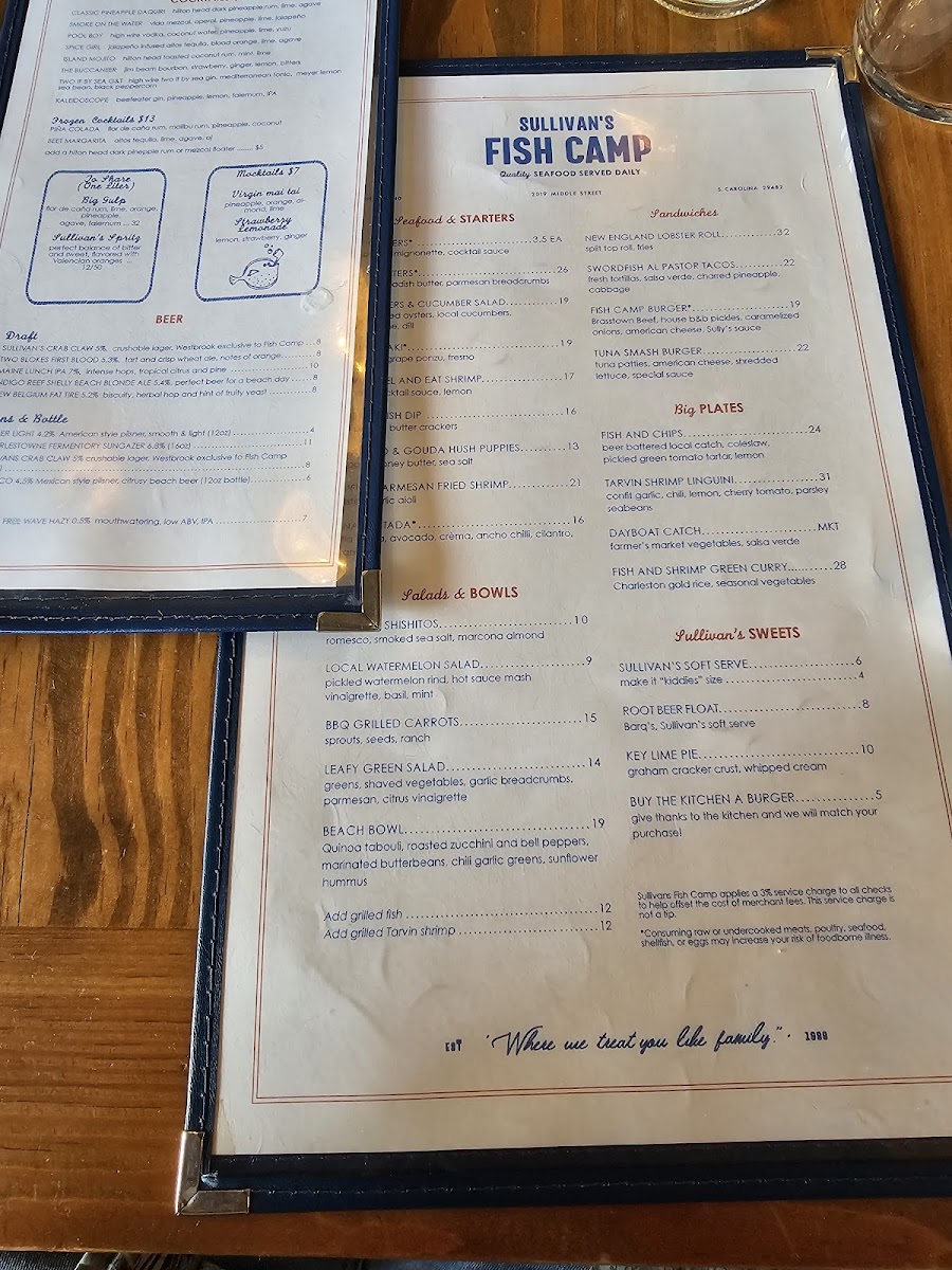 Menu Sullivan's Fish Camp-10