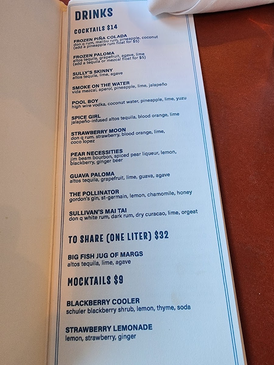Menu Sullivan's Fish Camp-4