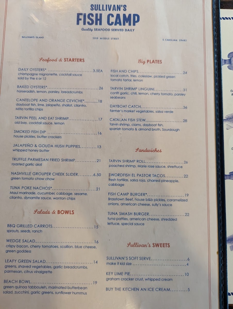 Menu Sullivan's Fish Camp-9