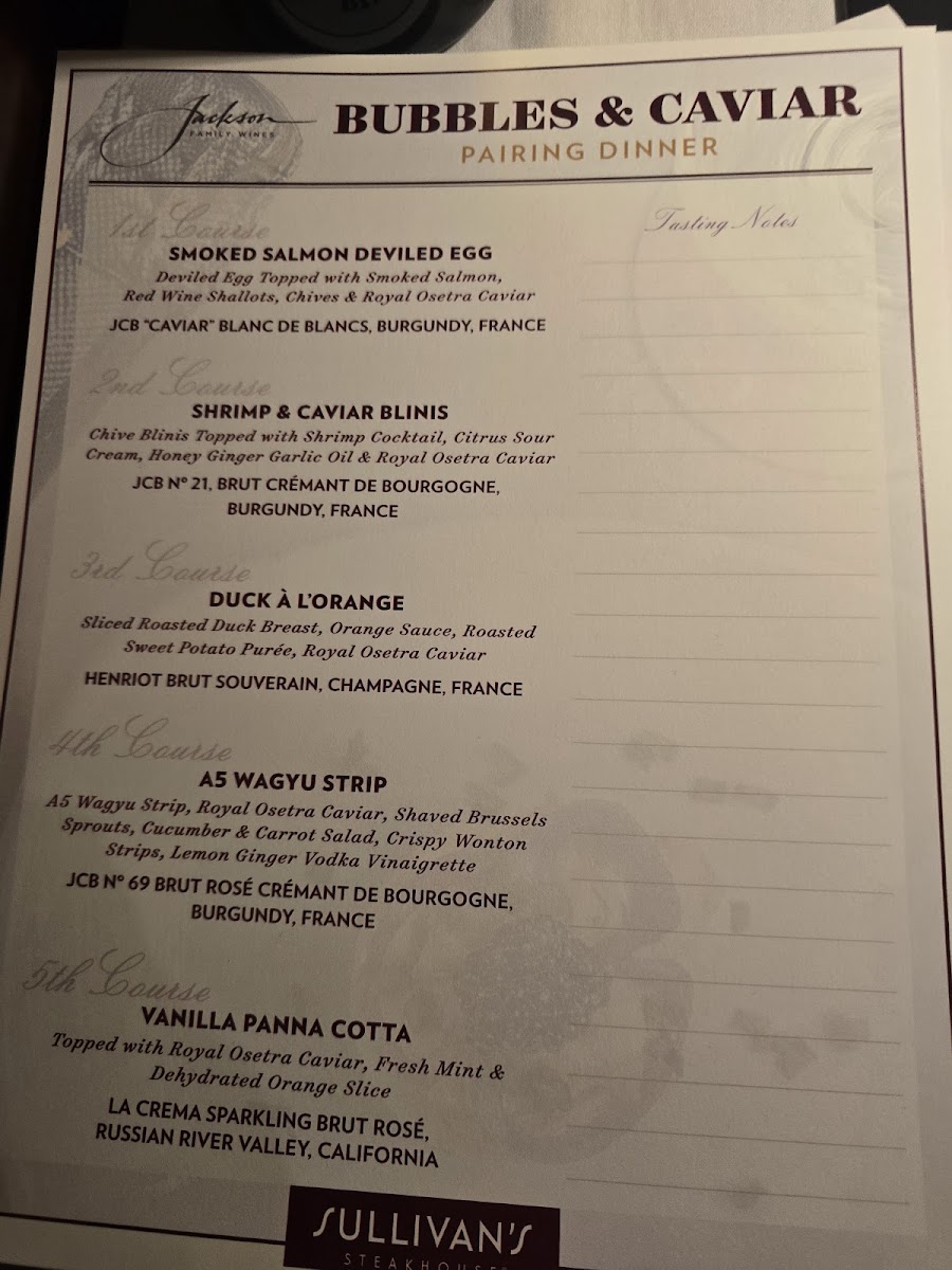 Menu Sullivan's Steakhouse-3