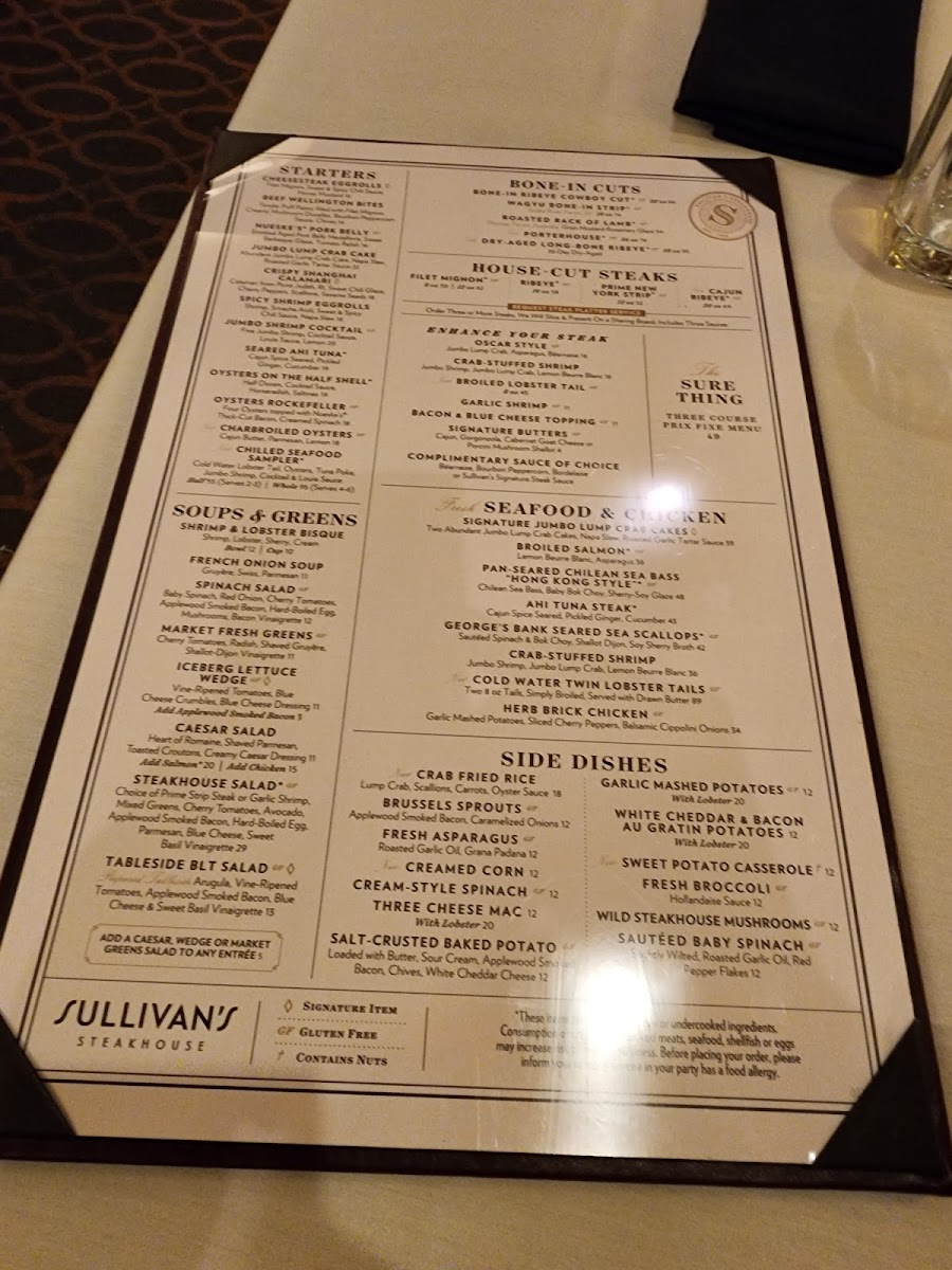 Menu Sullivan's Steakhouse-4