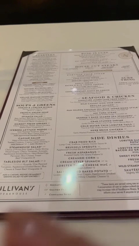Menu Sullivan's Steakhouse-5