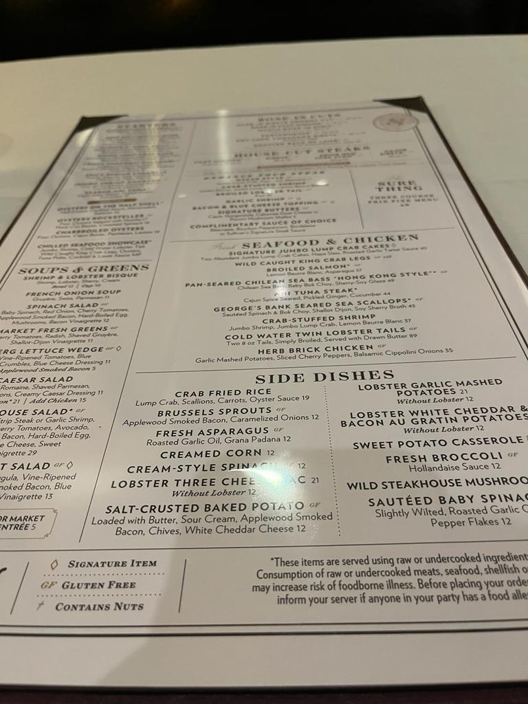 Menu Sullivan's Steakhouse-7