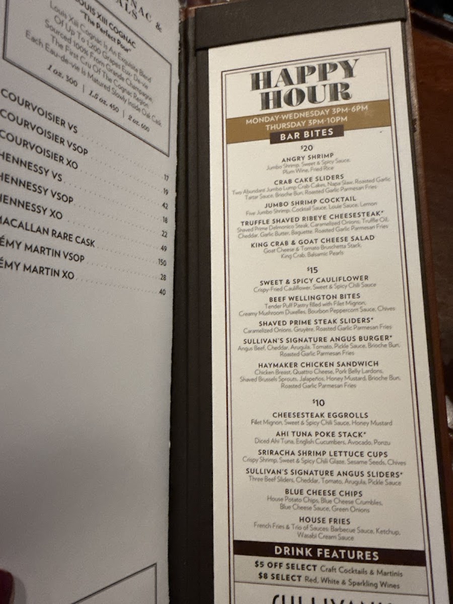 Menu Sullivan's Steakhouse-8