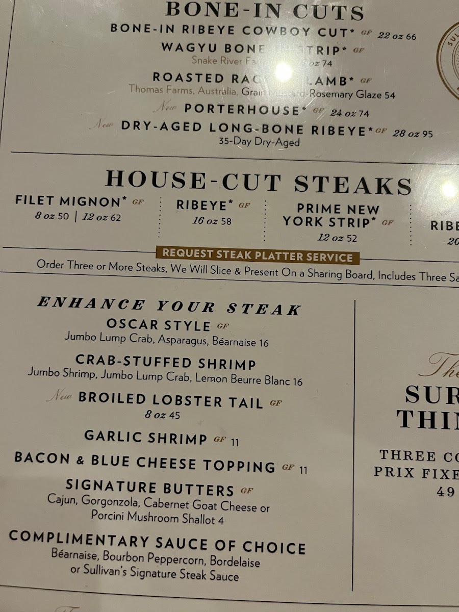 Menu Sullivan's Steakhouse-9