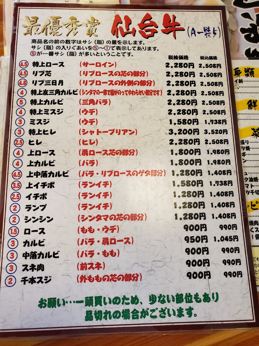 Menu Sumibi Yakiniku Shichirin-Tei-9