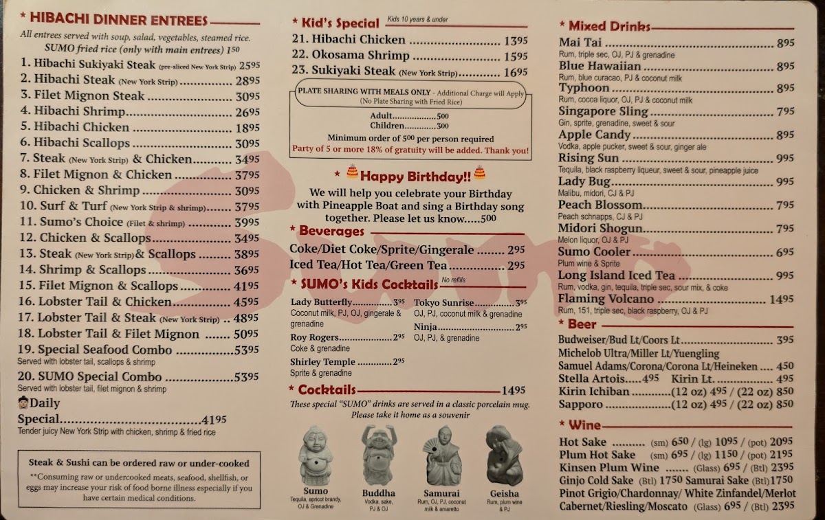 Menu Sumo Japanese Steak House-1