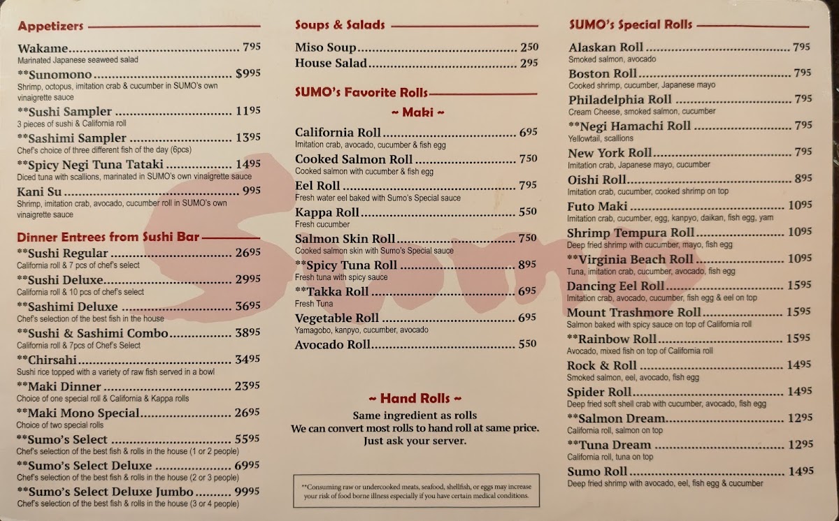 Menu Sumo Japanese Steak House-2