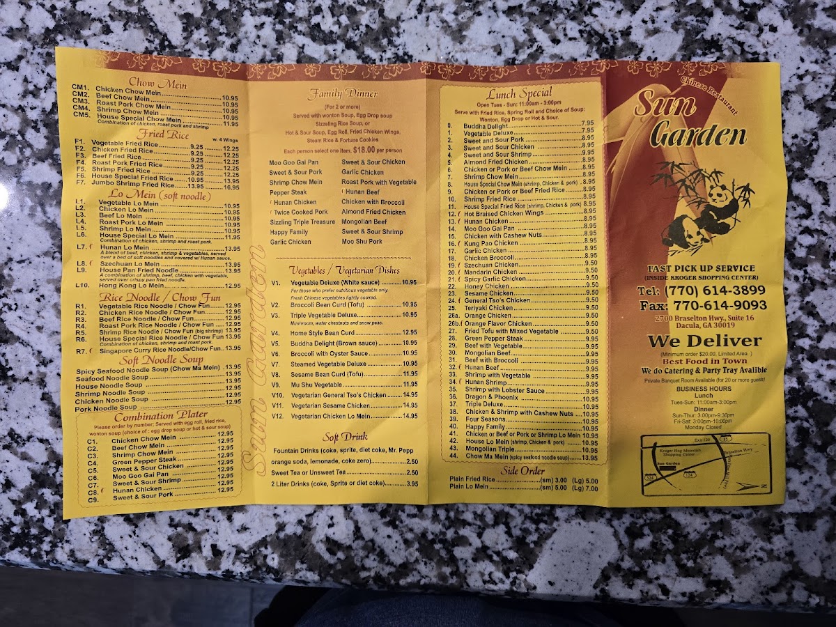 Menu Sun Garden Chinese Restaurant-1