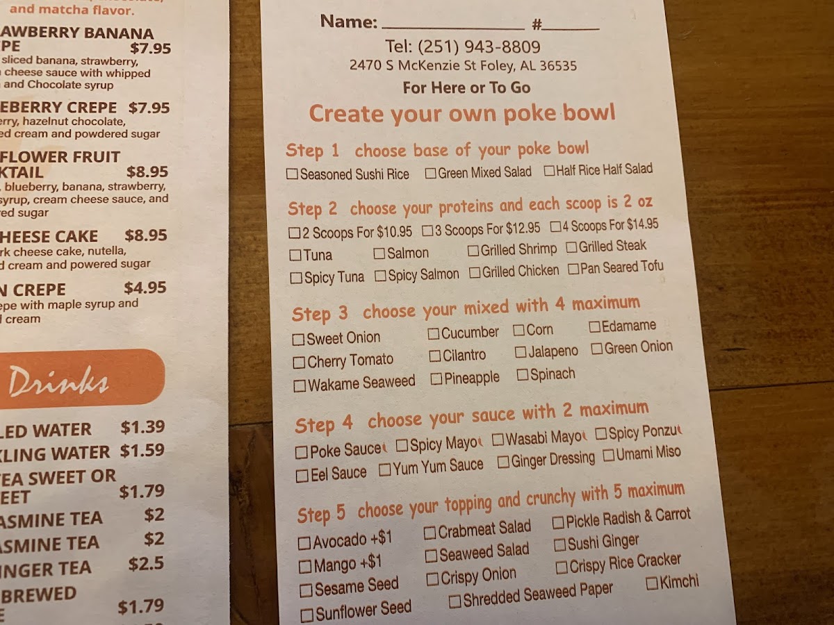 Menu Sunflower Crepes & Poke Bowl-6