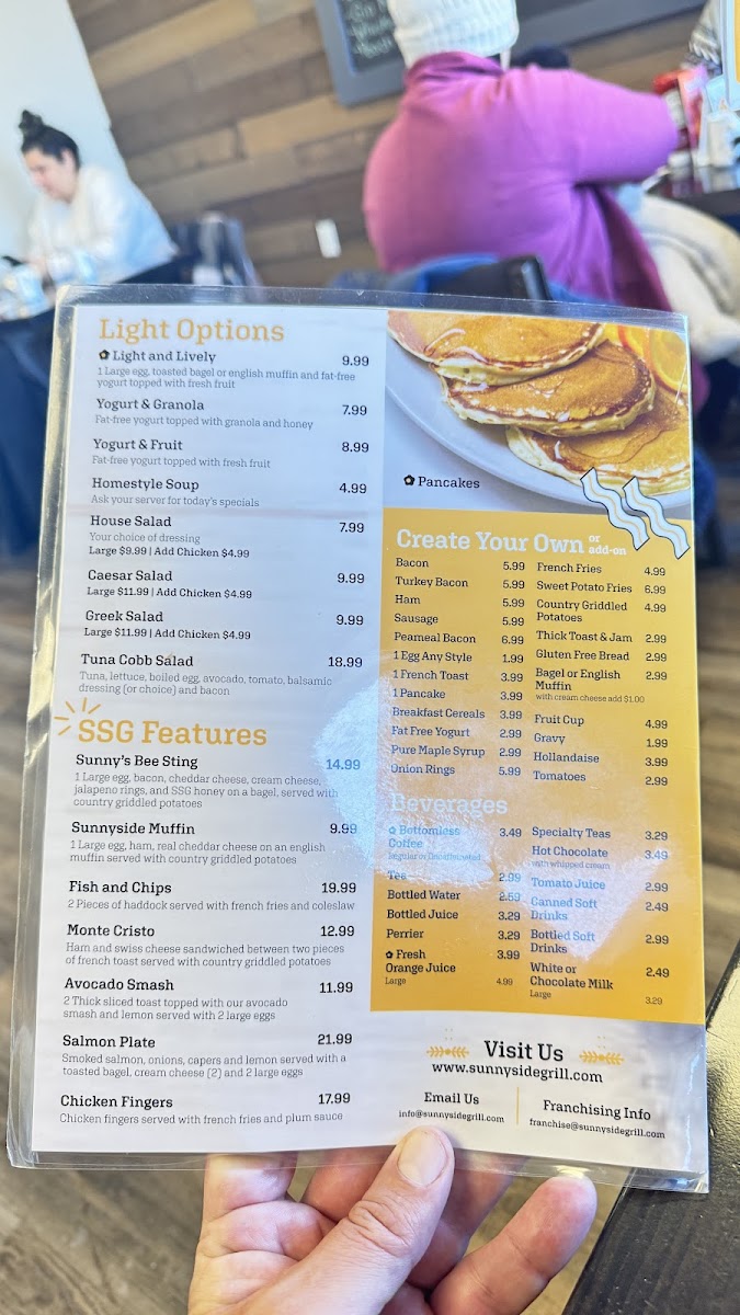 Menu Sunnyside Grill Hamilton-1