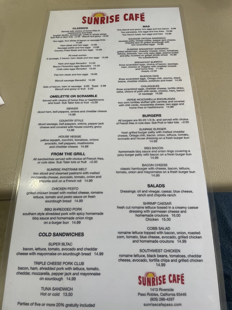 Menu Sunrise Cafe-5