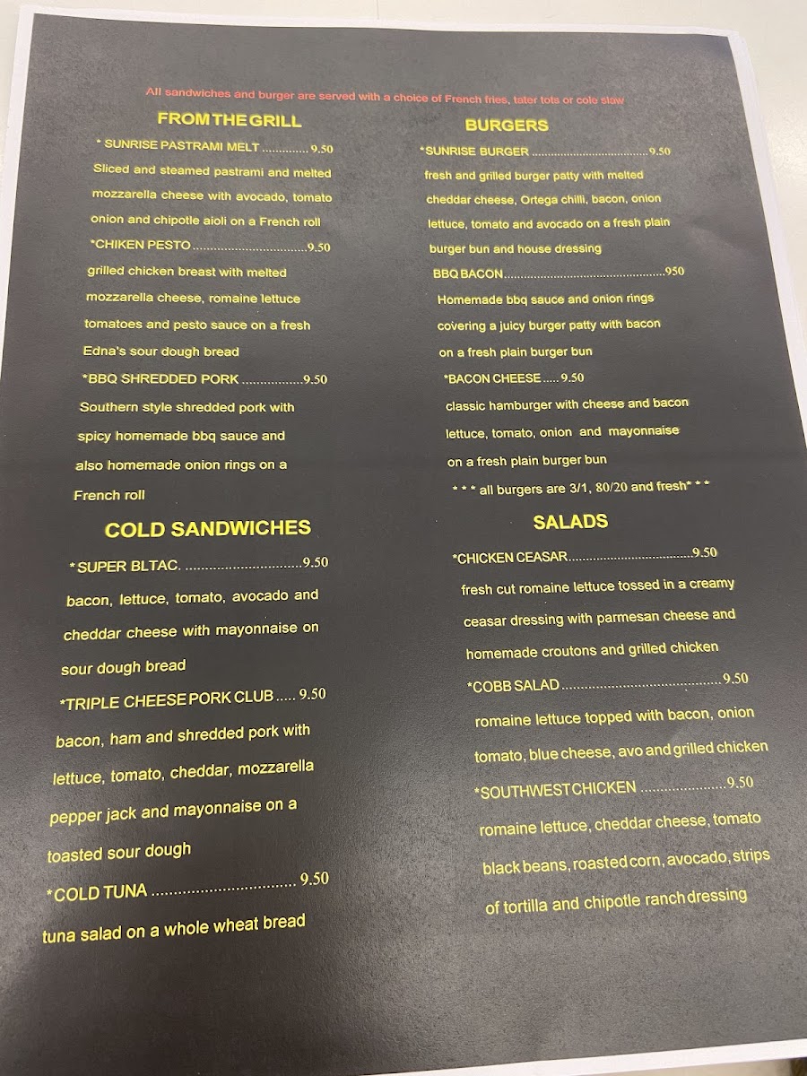 Menu Sunrise Cafe-8