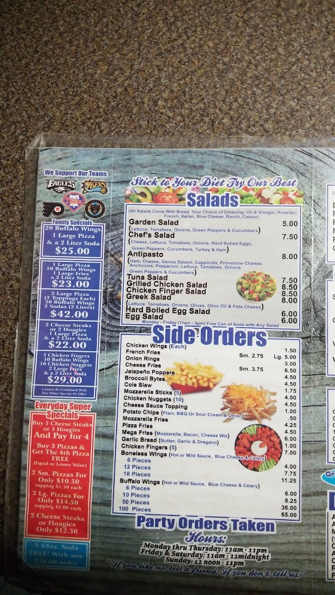 Menu Sunrise Pizza-1