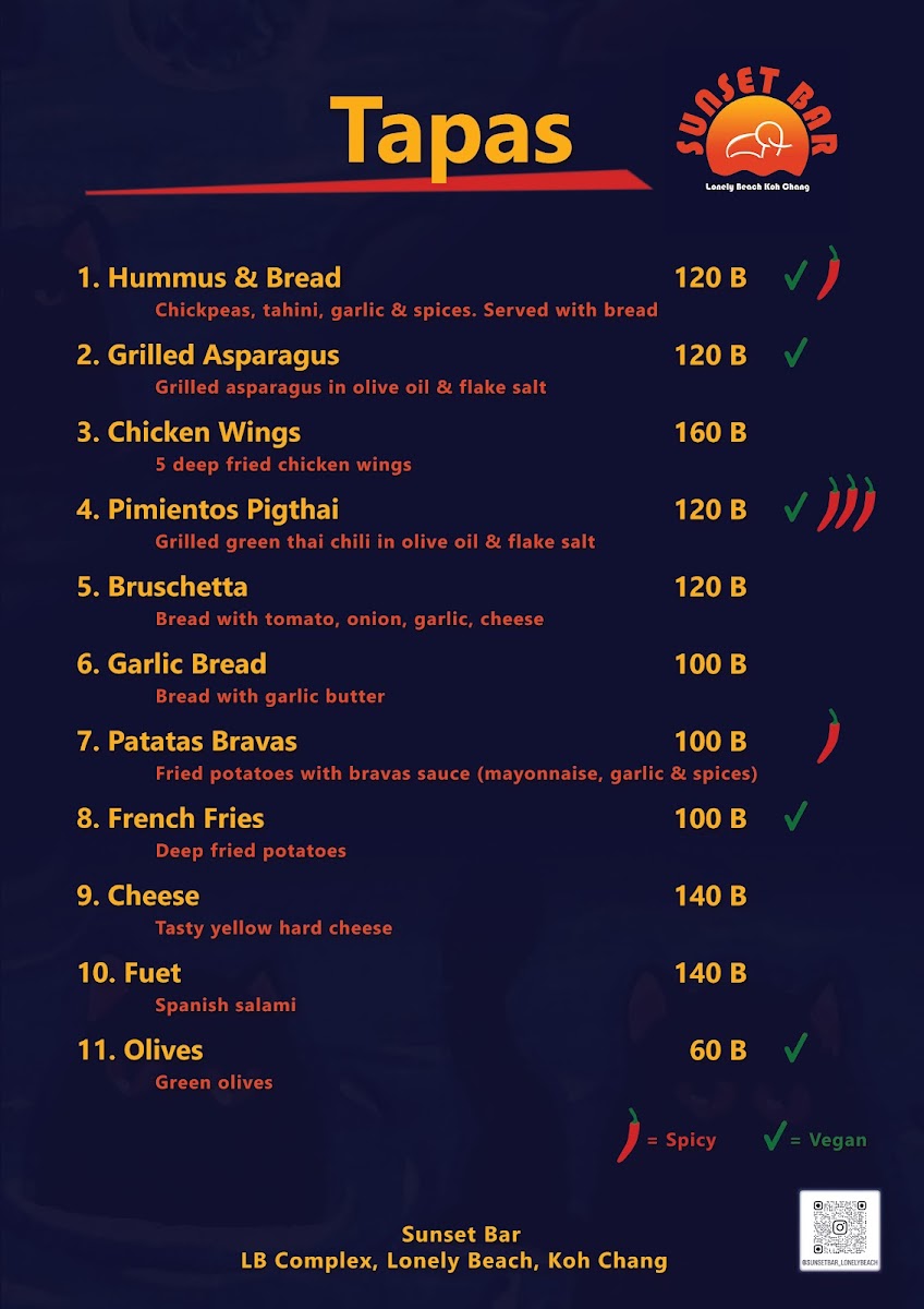 Menu Sunset Bar Lonely Beach-1